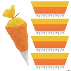 Wholesale โ 7" x 9" ๐ฌ Candy Corn-Shaped Cellophane Bags - 50 Pc. ๐
