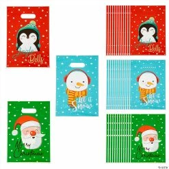 Discount 👍 8 1/2" x 12" 🎁 Christmas Icon Goody Bags - 36 Pc. 🤩