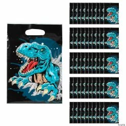 Cheap 😍 8 1/2" x 12" T-Rex Plastic Goody Bags – 50 Pc. ✨