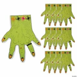 New ✨ 9 1/2" x 11 1/2" Monster Hand-Shaped Plastic Treat Bags - 12 Pc. 🌟