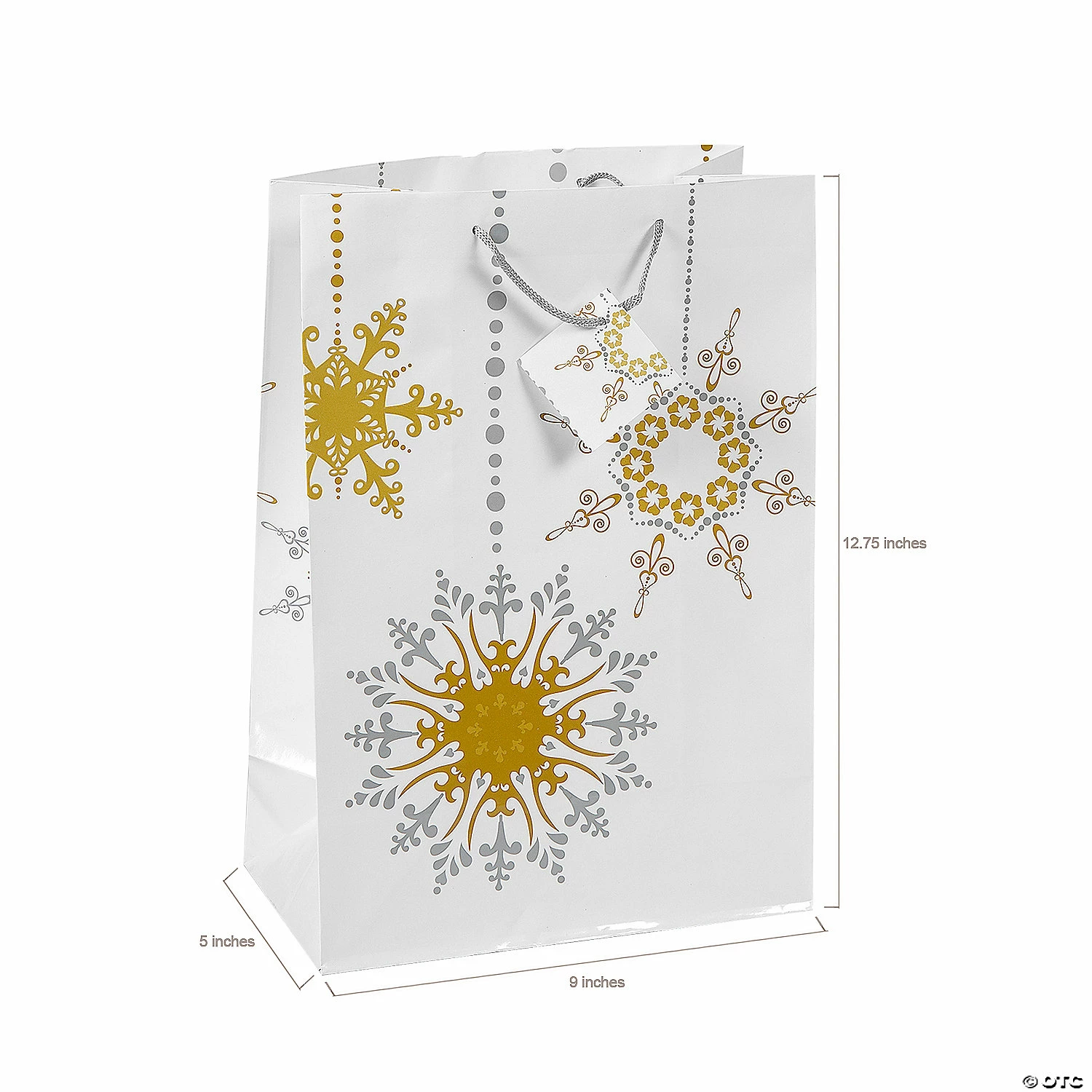 Outlet π₯ 9" x 12-3/4" Large Gold & Silver Gift Paper Bags with Tags - 12 Pc. π 2 Outlet π₯ 9" x 12-3/4" Large Gold & Silver Gift Paper Bags with Tags - 12 Pc. π - Image 2