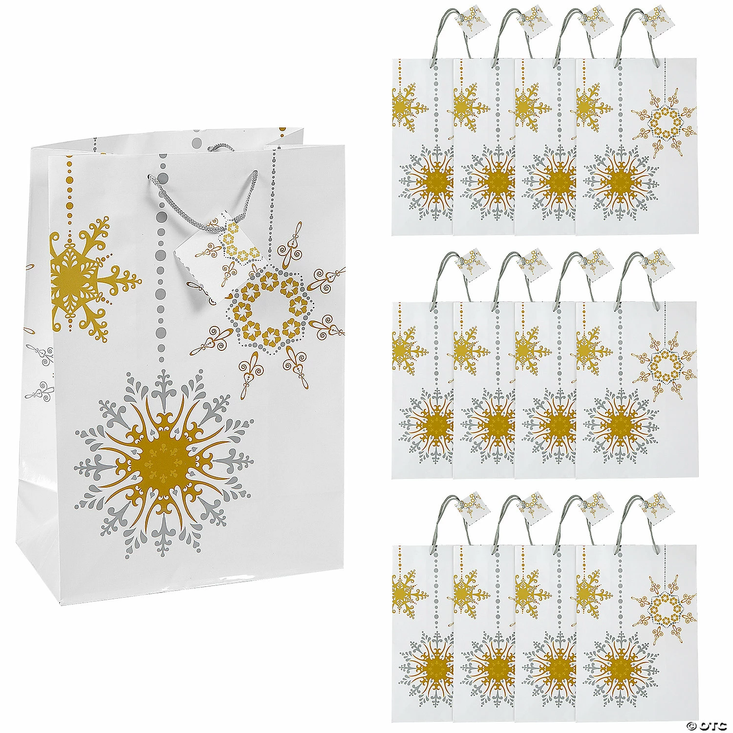 Outlet π₯ 9" x 12-3/4" Large Gold & Silver Gift Paper Bags with Tags - 12 Pc. π 1 Outlet π₯ 9" x 12-3/4" Large Gold & Silver Gift Paper Bags with Tags - 12 Pc. π