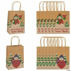 Top 10 🔔 9" x 4" Medium Jesus Loves You Snow Much Gift Bags - 12 Pc. 😀