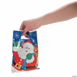Discount 🔔 9" x 6" Plastic 🎁 Christmas Party Goody Bags - 36 Pc. 🔥 -Party Bags & Containers Shop 9 x 6 plastic christmas party goody bags 36 pc 4 4915 a02