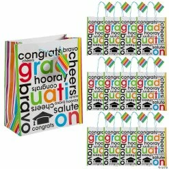 Best Sale π 9" x 7 1/2" Medium Cheers to the Grad PaperΒ Gift Bags - 12 Pc. βοΈ