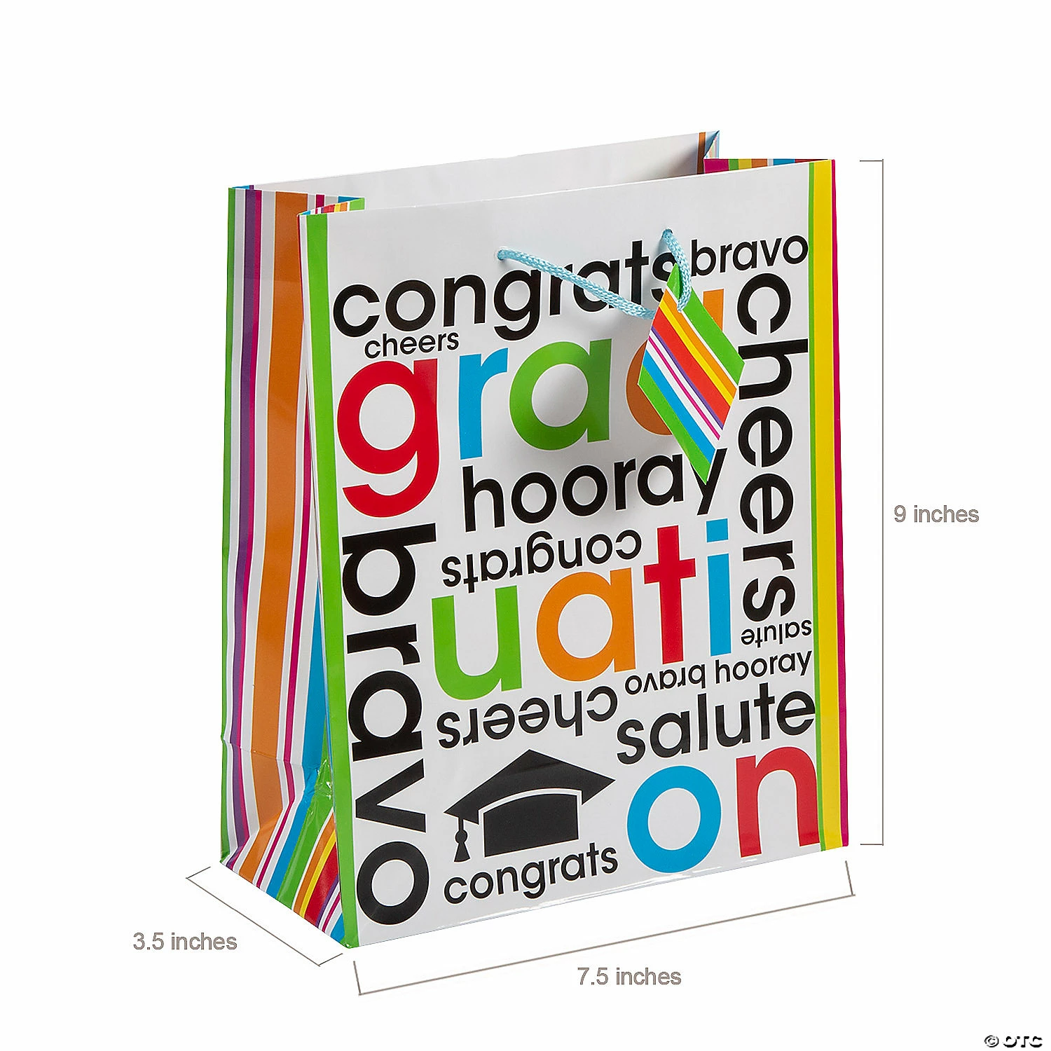 Wholesale ✨ 9" x 7 1/2" Medium Cheers to the Grad Paper Gift Bags - 60 Pc. 🤩 2 Wholesale ✨ 9" x 7 1/2" Medium Cheers to the Grad Paper Gift Bags - 60 Pc. 🤩 - Image 2