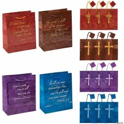 Outlet 🔔 9" x 7 1/2" Medium Expressions of Faith Gift Bags - 12 Pc. 😀