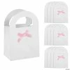 Outlet 🌟 Baby Shower Paper Treat Bags with Pink Bow - 12 Pc. 🤩