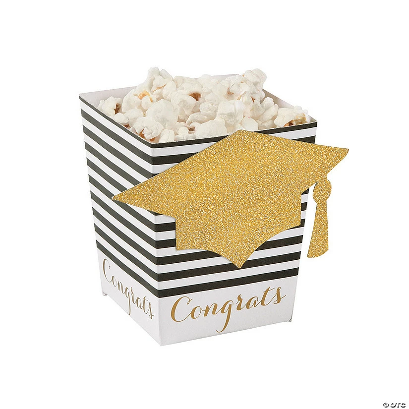 Outlet π Black & Gold Grad Popcorn Boxes - 24 Pc. π€© 1 Outlet π Black & Gold Grad Popcorn Boxes - 24 Pc. π€©