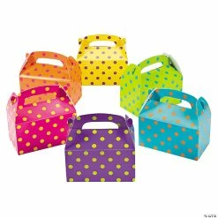 Outlet ✔️ Bright Polka Dot Favor Boxes - 12 Pc. 👍