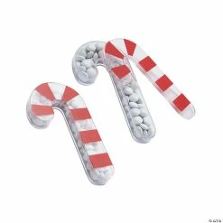 Discount ✔️ Candy Cane-Shaped Favor Containers - 12 Pc. 👍
