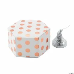 Flash Sale 😍 Copper Polka Dot Hexagon Favor Boxes - 24 Pc. 💯