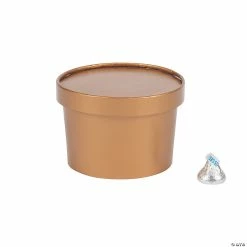 Deals 🔔 Copper Round Favor Boxes with Lid - 12 Pc. ⭐