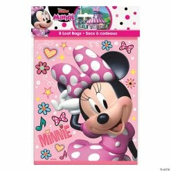 New 👍 Disney's Minnie Mouse Plastic Loot Bags - 8 Pc. 🎉