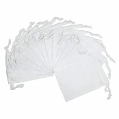 Top 10 🤩 Drawstring Gift Bags - 12 Pack 5x7 Inch Small Bright White Muslin Cotton Cloth Pouches in Bulk, 🍬 Candy, Parties, Wedding Favors, Soaps, Treats, Crafts 👏