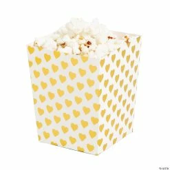 Best deal 💯 Gold Hearts Popcorn Boxes - 24 Pc. 🔥