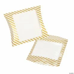 Brand new π Gold Stripe Pillow Boxes with Window - 24 Pc. β¨