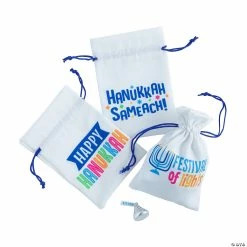Cheapest π Hanukkah Canvas Treat Bags - 12 Pc. π―