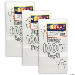 Wholesale ✔️ Hygloss® Happy 100th Day Paper Bags, 25 Per Pack, 3 Packs 🎉