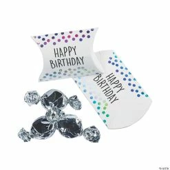 Budget 🎉 Iridescent Happy 🎂 Birthday Pillow Boxes - 24 Pc. 🥰