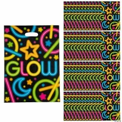 Deals ๐ Large Neon Glow Party Plastic Goody Bags - 50 Pc. ๐