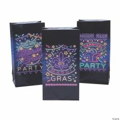 Buy 😍 Mardi Gras Glow Treat Bags - 12 Pc. ⌛