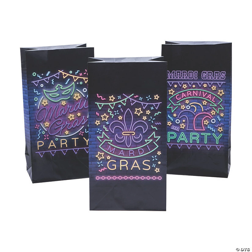 Buy π Mardi Gras Glow Treat Bags - 12 Pc. β 1 Buy π Mardi Gras Glow Treat Bags - 12 Pc. β