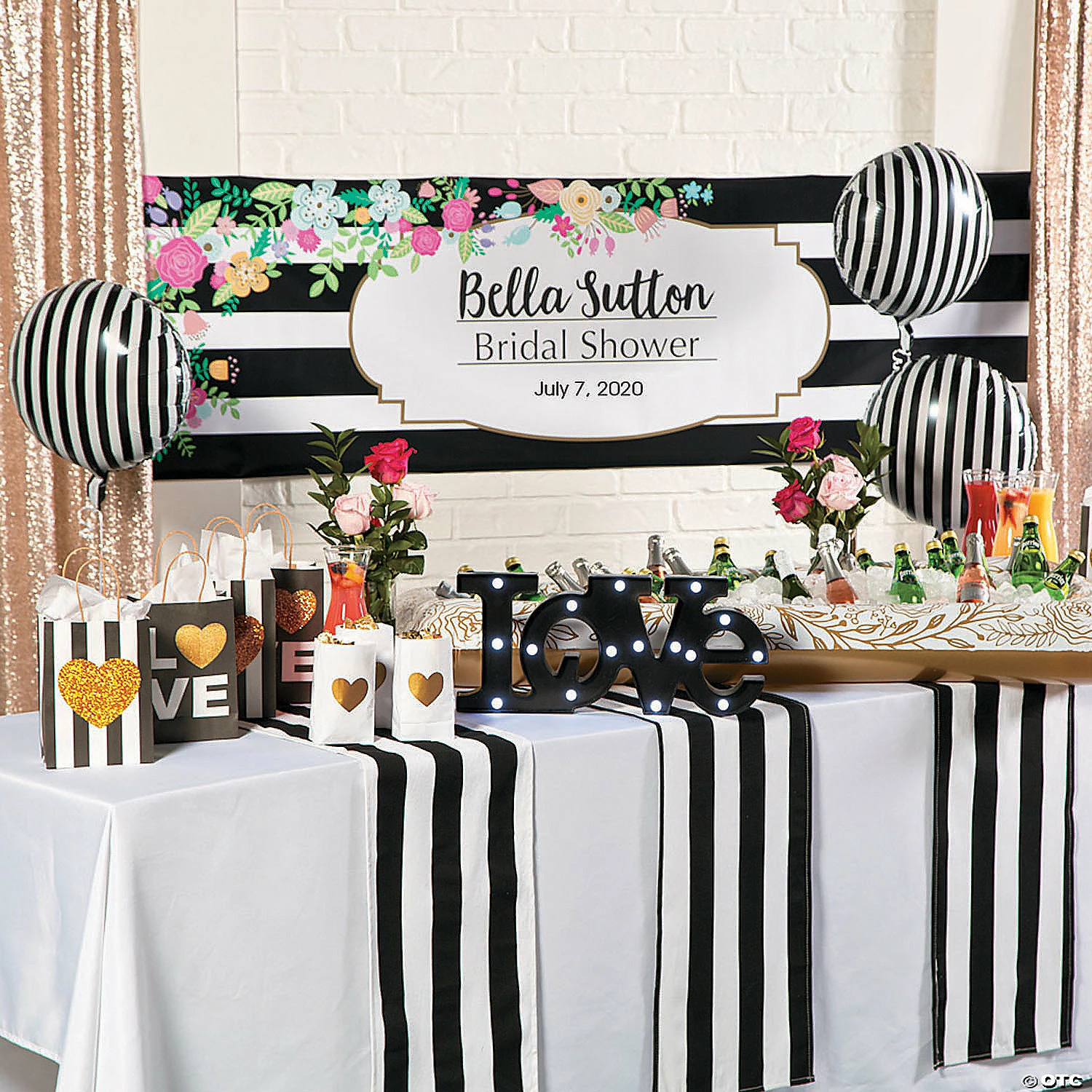 New π Medium Black & Gold Glitter Wedding Love Kraft Paper Gift Bags - 12 Pc. π 3 New π Medium Black & Gold Glitter Wedding Love Kraft Paper Gift Bags - 12 Pc. π - Image 3