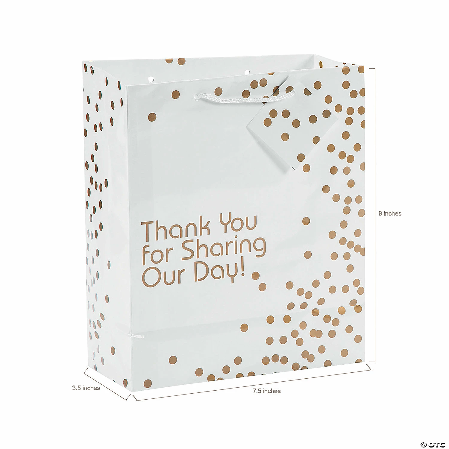 Outlet π Medium Gold Dot Wedding Thank You Paper Gift Bags with Tags - 12 Pc. π 2 Outlet π Medium Gold Dot Wedding Thank You Paper Gift Bags with Tags - 12 Pc. π - Image 2