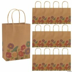 Buy π Medium Love in Bloom Wedding Kraft Paper Gift Bags - 12 Pc. π