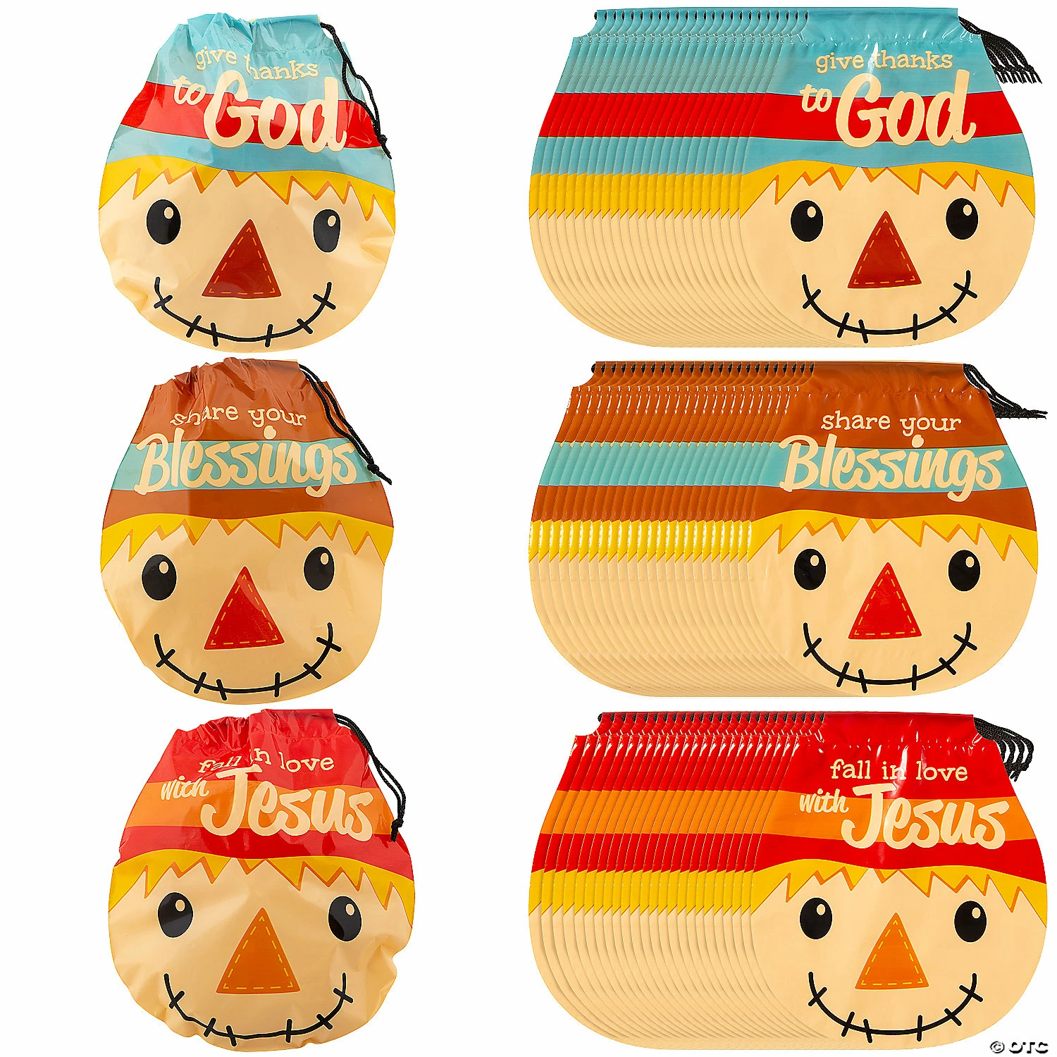 Discount π Medium Religious Scarecrow Drawstring Goody Bags - 72 Pc. 𧨠1 Discount π Medium Religious Scarecrow Drawstring Goody Bags - 72 Pc. π§¨