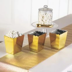 Cheap 😍 Medium Scalloped Plastic Containers - 3 Pc. 🎉 -Party Bags & Containers Shop metallic gold scalloped containers 3 pc 13940549 a02