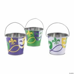 Buy โญ Mini Mardi Gras Pails - 12 Pc. โค๏ธ