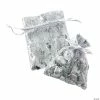 Deals 🥰 Mini Silver Metallic Organza Drawstring Bags - 12 Pc. 👏