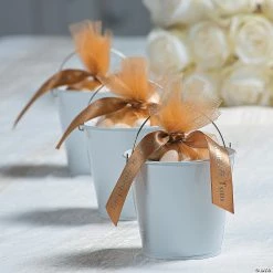Outlet 😍 Mini Pails - 12 Pc. ⭐ -Party Bags & Containers Shop mini white favor pails 12 pc 52 43 a02