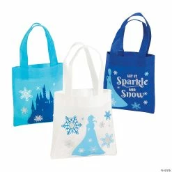 Best deal 😉 Mini Winter Princess Tote Bags - 12 Pc. 👍 -Party Bags & Containers Shop mini winter princess tote bags 12 pc 13909466 a02