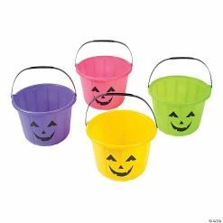 New 💯 Neon Jack-O’-Lantern Trick-Or-Treat Buckets - 12 Pc. ❤️