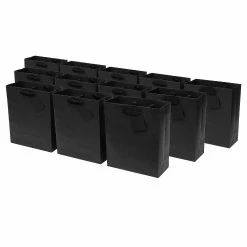 Party Bags & Containers Shop 33 Top 10 π OccasionAll- Extra Small Black Paper Gift Bags with Fancy Handles, Luxury Shopping Euro Totes, Premium Gift Wrap for π₯³ Birthday Parties - 4x2.75x4.5 12 Pack β¨