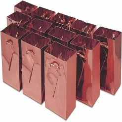 Cheap 🧨 OccasionALL- Extra Small Rose Gold Foil Paper Gift Bags with Handles for Baby Shower 12 Pack 4x2.75x4.5 🌟