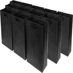 Best Pirce ❤️ OccasionAll- Large Black Paper Gift Bags for 🥳 Birthday Parties 12 Pack 10x5x13 👍
