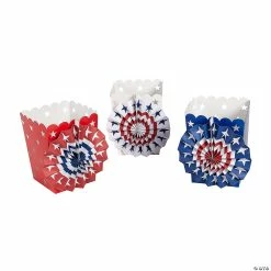 Promo 🧨 Patriotic Paper Fan Luminary Bags - 12 Pc. 🔔