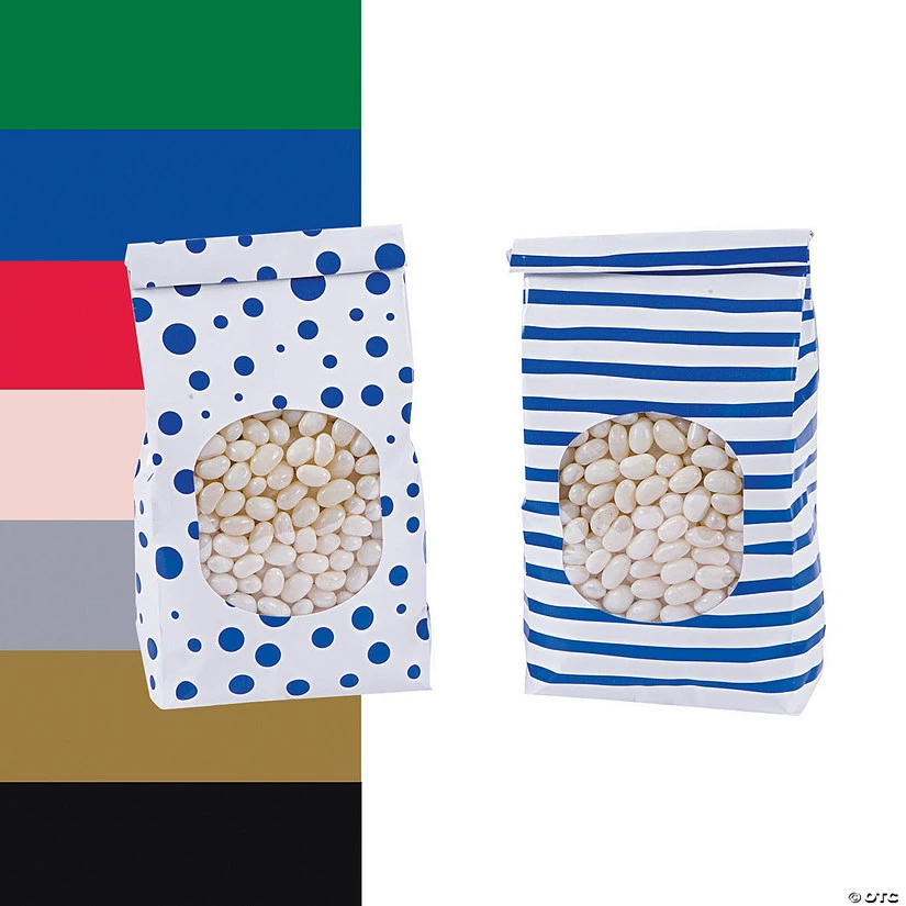 Cheapest ❤️ Patterned Tin Tie Treat Bags with Window - 12 Pc. 🧨 1 Cheapest ❤️ Patterned Tin Tie Treat Bags with Window - 12 Pc. 🧨