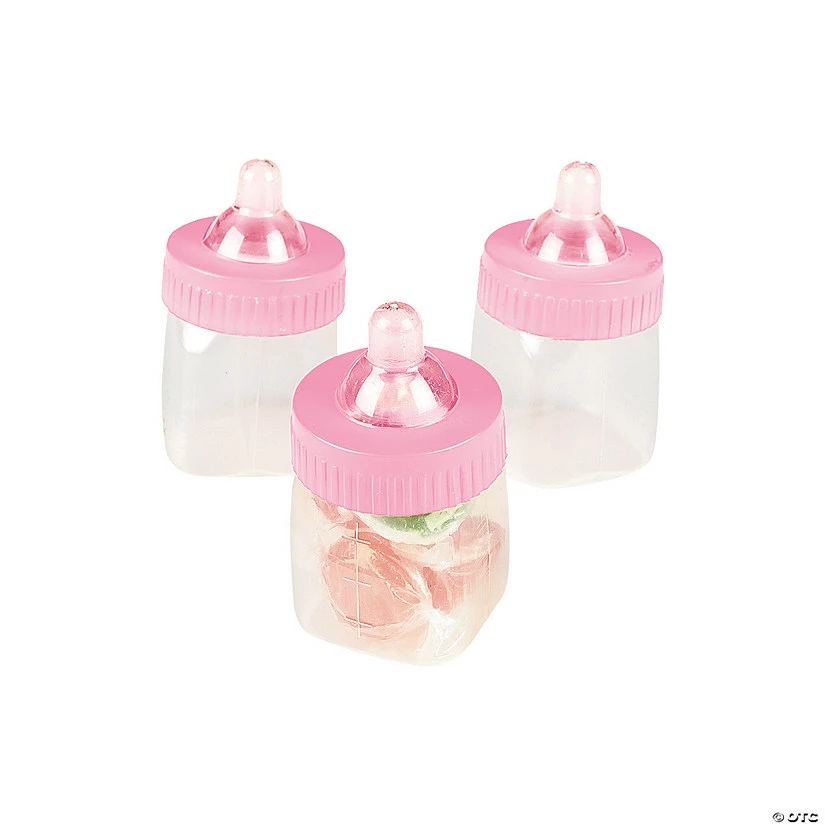 Cheap π Pink Baby Bottle Favor Containers - 12 Pc. π 1 Cheap π Pink Baby Bottle Favor Containers - 12 Pc. π