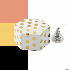 Coupon 🌟 Polka Dot Hexagon Favor Boxes- 24 Pc. 👍