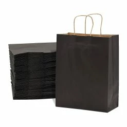 Top 10 😉 Prime Line Packaging- Black Paper Gift Bags with Handles for All Occasions 50 Pcs 10x5x13 🎁