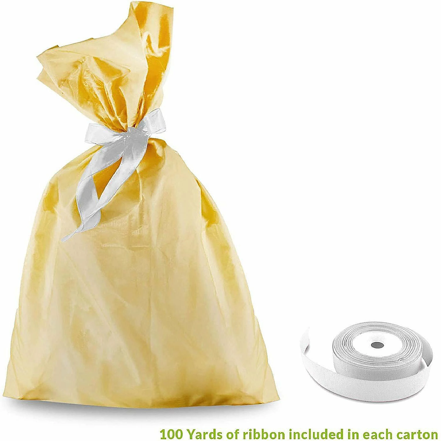 New β Prime Line Packaging- Extra Large Sheer Fabric Pouches with Satrin Ribbon Tie, Gold Sachet Mesh Cloth Bags in Bulk for Business - 50 Pack 16x42 Inch 𧨠2 New β Prime Line Packaging- Extra Large Sheer Fabric Pouches with Satrin Ribbon Tie, Gold Sachet Mesh Cloth Bags in Bulk for Business - 50 Pack 16x42 Inch 𧨠- Image 2