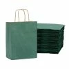 Hot Sale 🤩 Prime Line Packaging- Green Gift Bags, Small Kraft Paper Shopping Bags with Handles 8x4x10 inch 100 Pack 👏