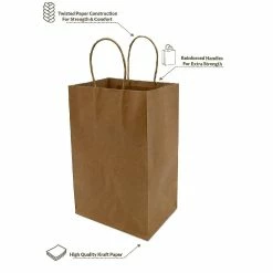 Wholesale 🎉 Prime Line Packaging- Medium Brown Paper Take Out Shopping Bags with Handles 100 Pack 10x6.75x12 ❤️ -Party Bags & Containers Shop prime line packaging medium brown paper take out shopping bags with handles 100 pack 10x6 75x1214246784 a02NOWA