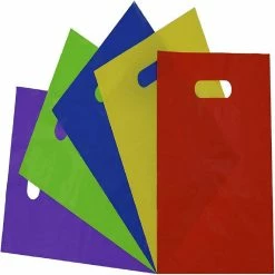 Cheap ✨ Prime Line Packaging- Multi Color Plastic Merchandise Bags with Handles 100 Pack 9x12 inch 🔥