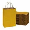 Outlet 🧨 Prime Line Packaging- Small Yellow Kraft Paper Shopping Bags with Handles 6x3x9 inch 50 Pack 😀